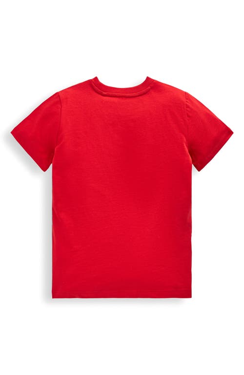 Mini Boden Kids' Spacecraft Print Cotton T-shirt In Red