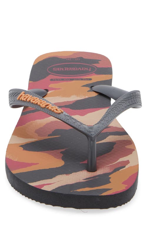 Havaianas Top Camo Flip Flop In Graphite Multi