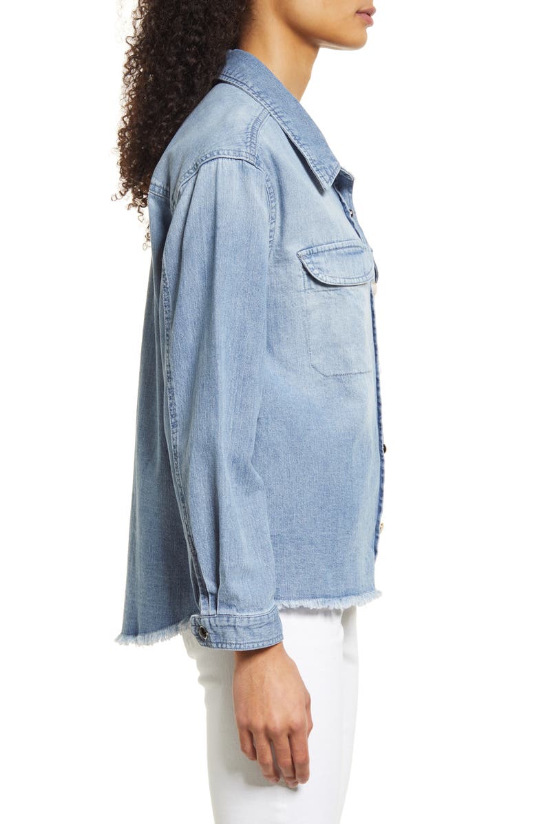 Wit & Wisdom Frayed Hem Denim Shirt Jacket, Alternate, color,