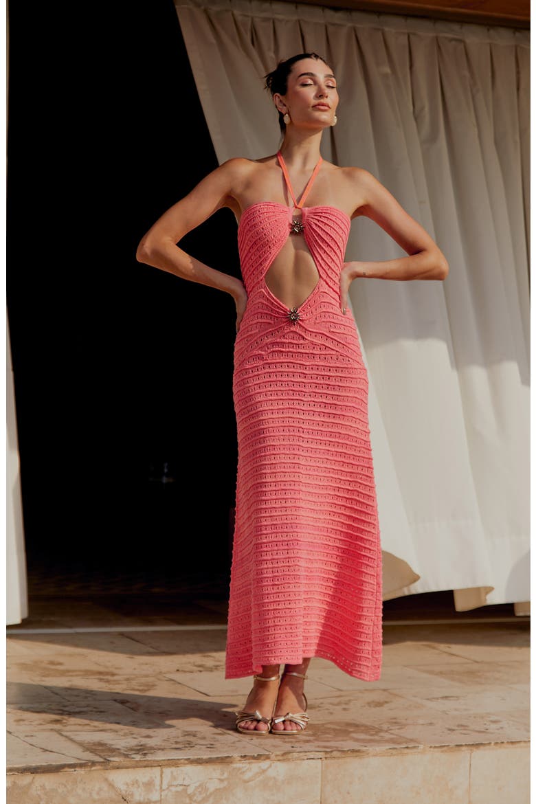 Zully Sunset Crochet Cover-Up Dress, Alternate, color, GRADIENT