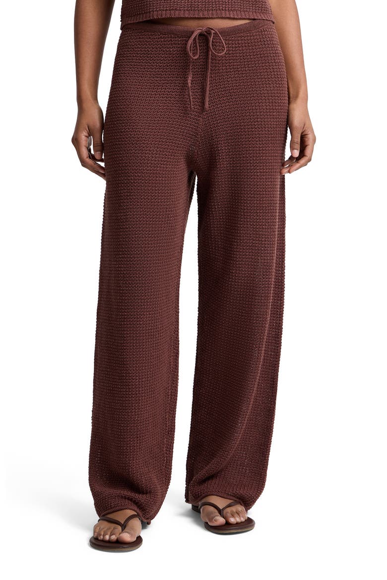 Knit Drawstring Pant, Alternate, color, Brown