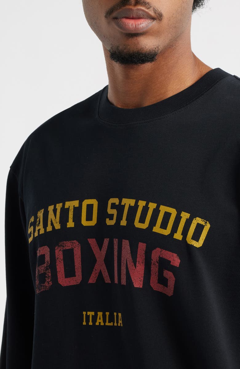 SANTO STUDIO Boxing Division Long Sleeve Graphic T-Shirt, Alternate, color, Black