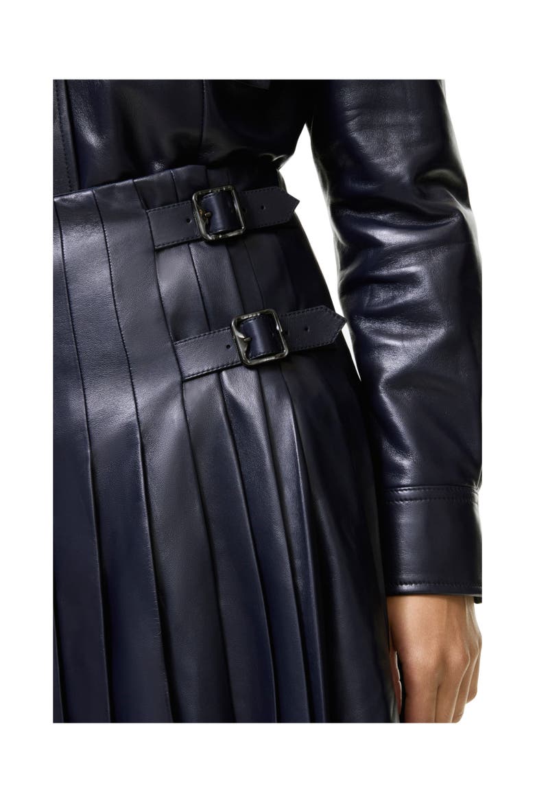 Pleated Leather Skirt, Alternate, color, Iris purple