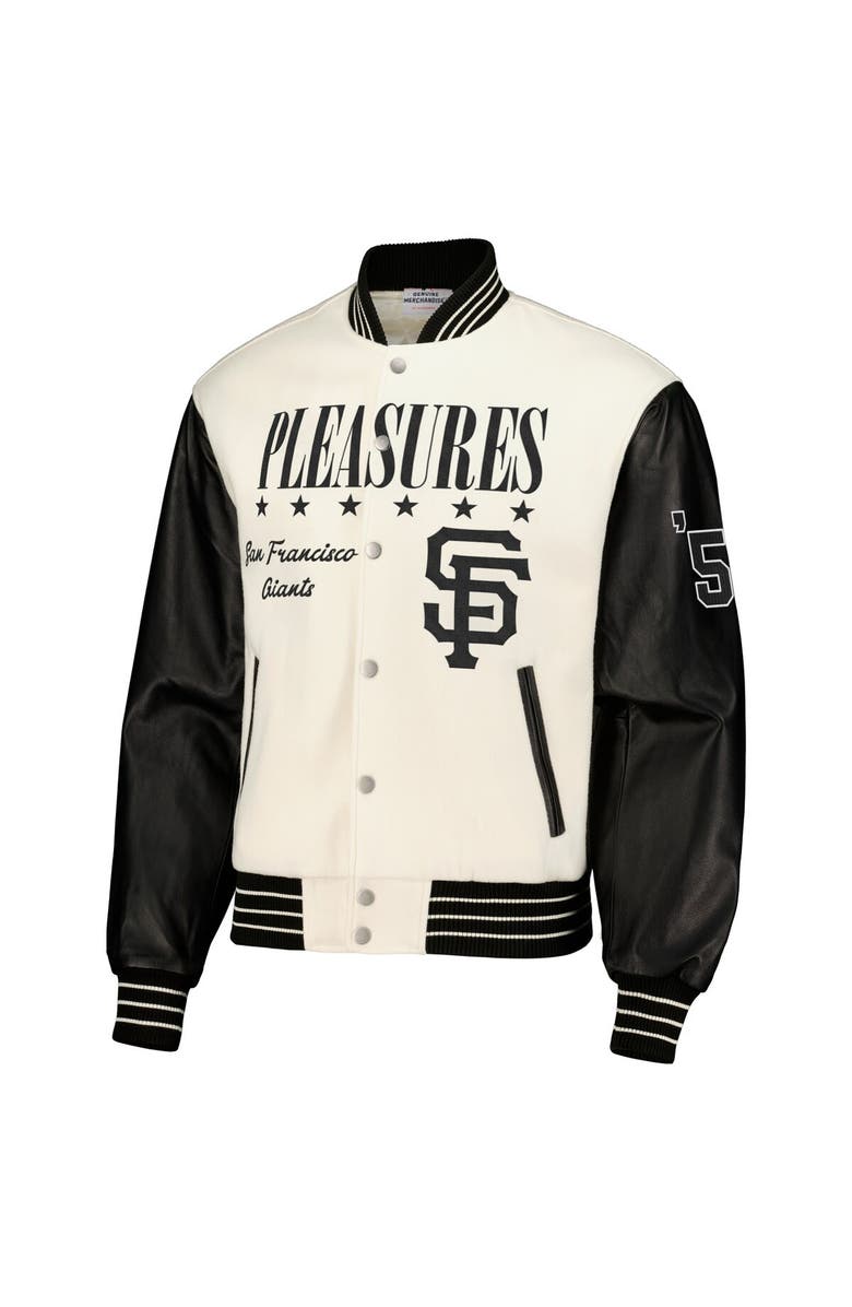 PLEASURES Men's PLEASURES White San Francisco Giants Full-Snap Varsity Jacket, Alternate, color, White