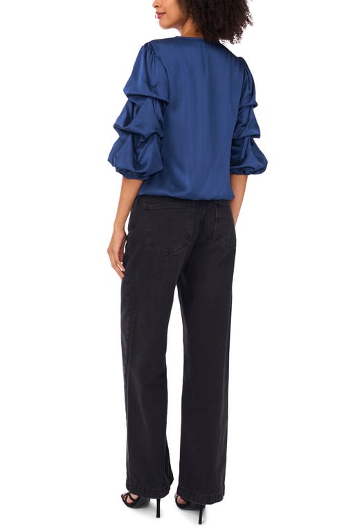 Vince Camuto V-neck Bubble Sleeve Top In Blue