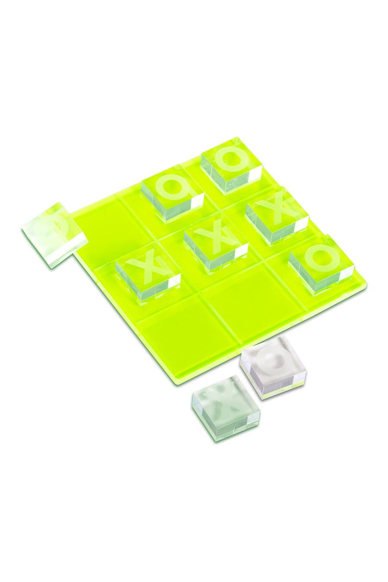 Vince Acrylic Tic-Tac-Toe Set, Alternate, color, YELLOW