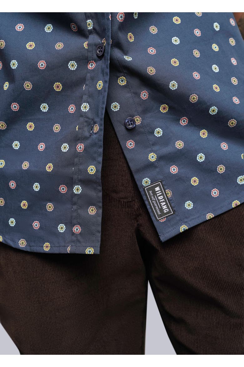 The Essential Button Up, Alternate, color, FLORAL MEDALLION NAVY