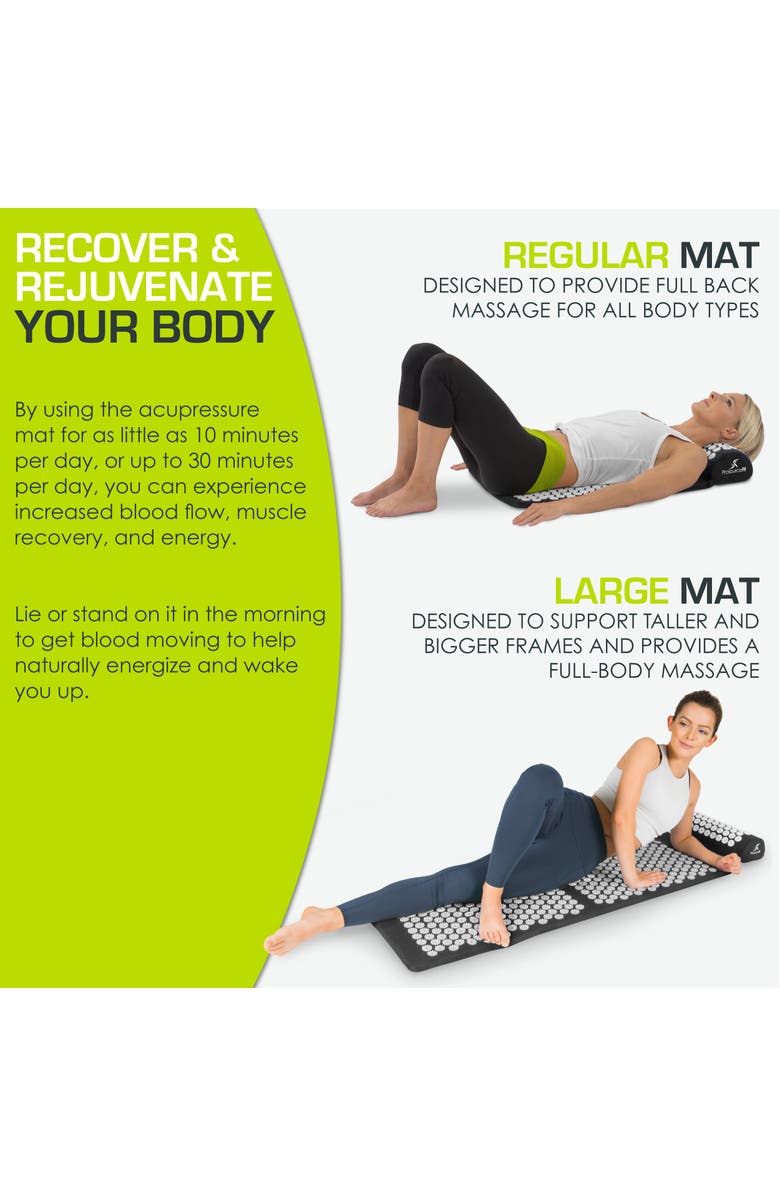 ProsourceFit Acupressure Mat and Pillow Set, Alternate, color, Black