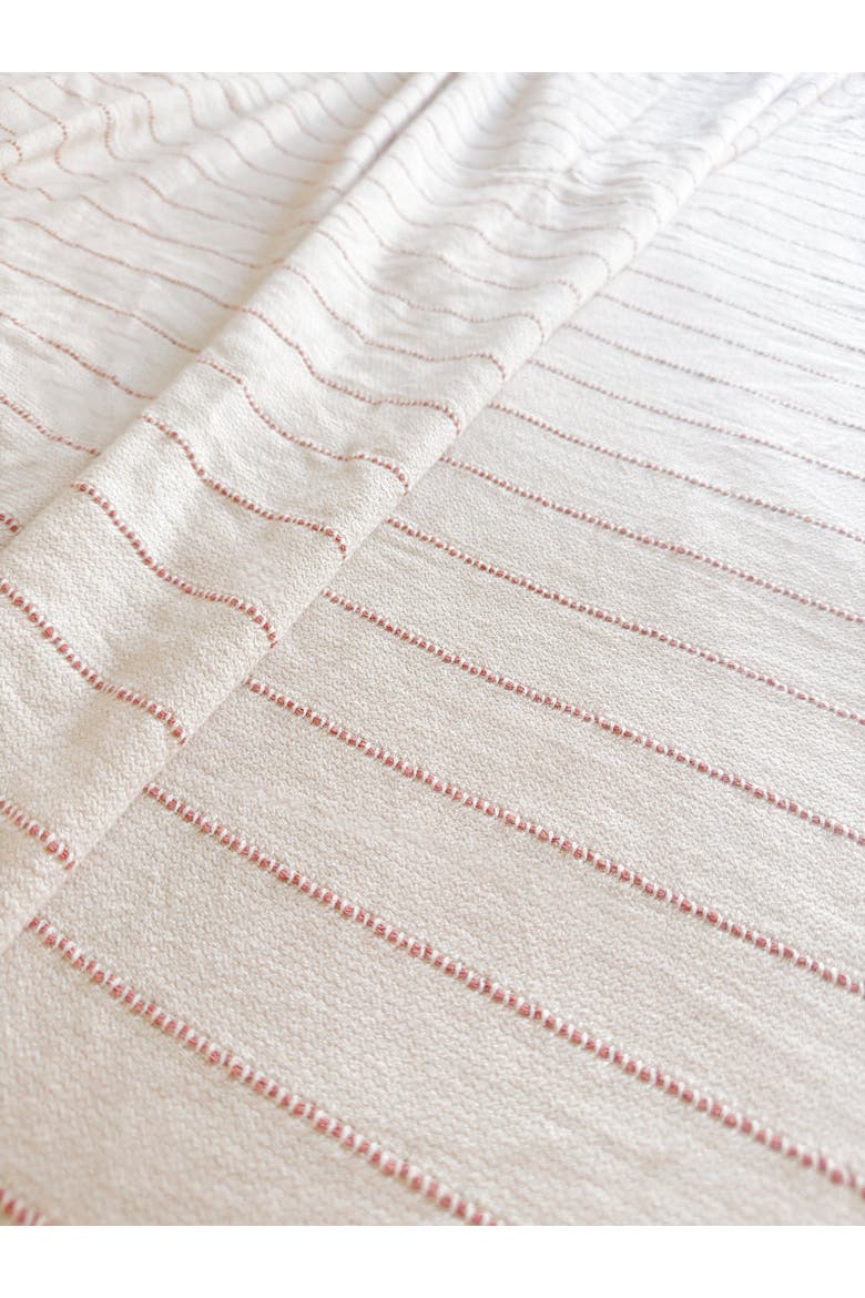Smooth Cotton Ivory Bed Blanket with Stripes, Main, color, Ivory / Copper Stripe