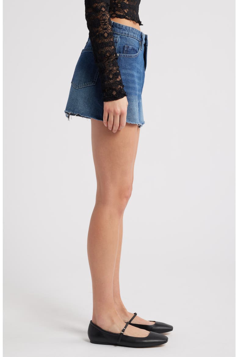 Ocean Micro Mini Denim Skirt, Alternate, color, MED INDIGO