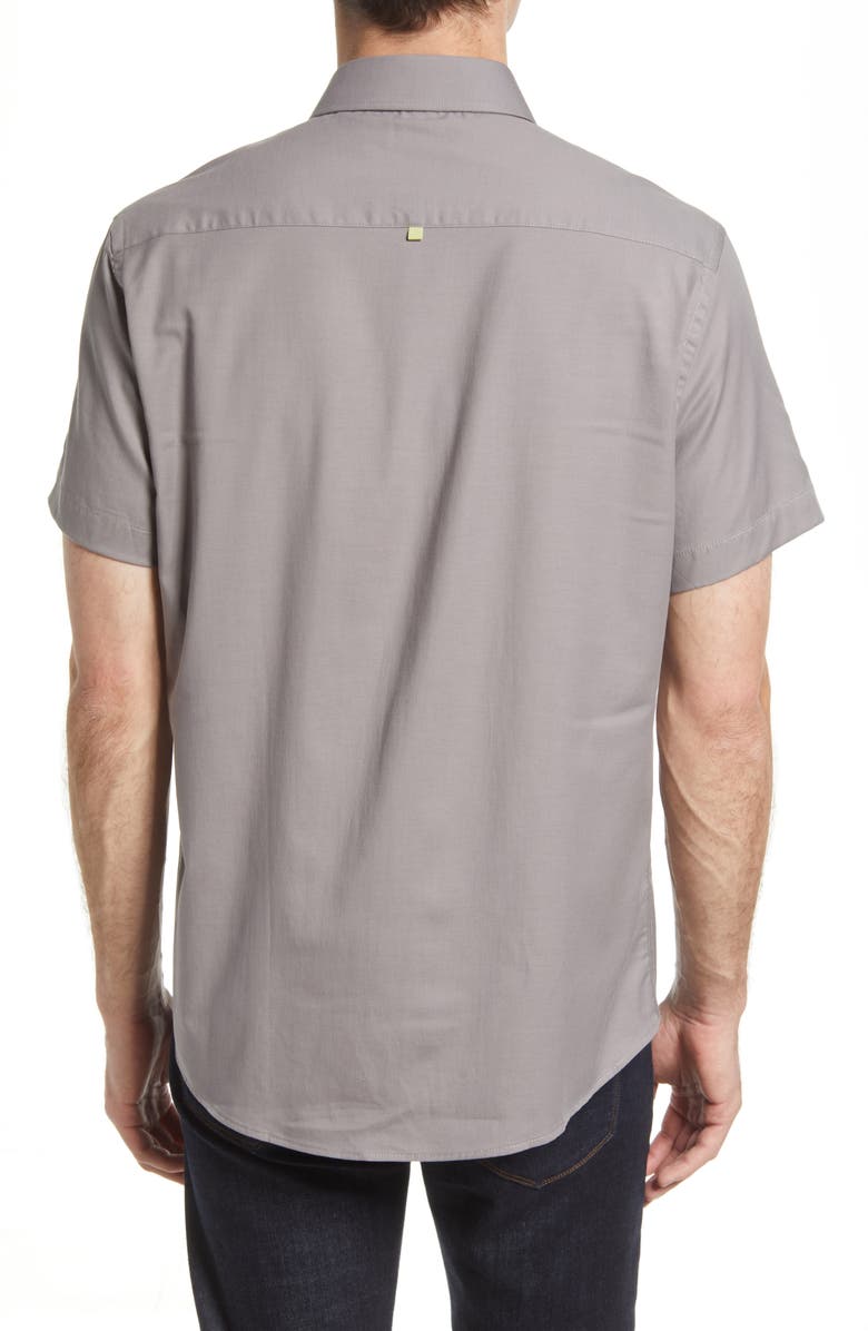 Stone Rose Men's Stretch Short Sleeve Button-Up Shirt, Alternate, color, Stl Gry