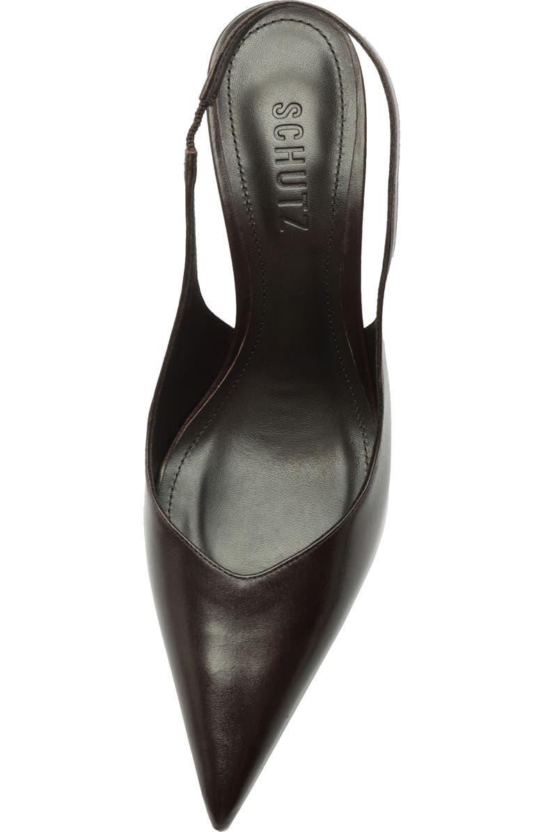 Schutz Lexi Slingback Pointed Toe Pump, Alternate, color, Dark Brown
