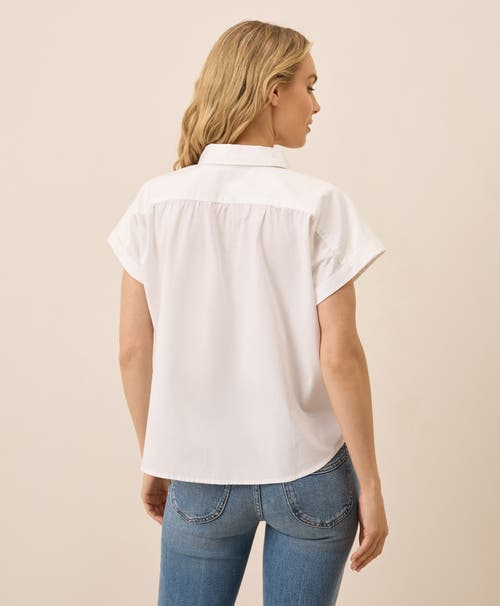 Pact Organic Cotton All Day Poplin Shirred Shirt In White