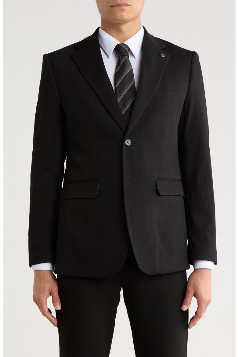 Slim Fit Cotton Blend Sport Coat, Main, color, BLACK