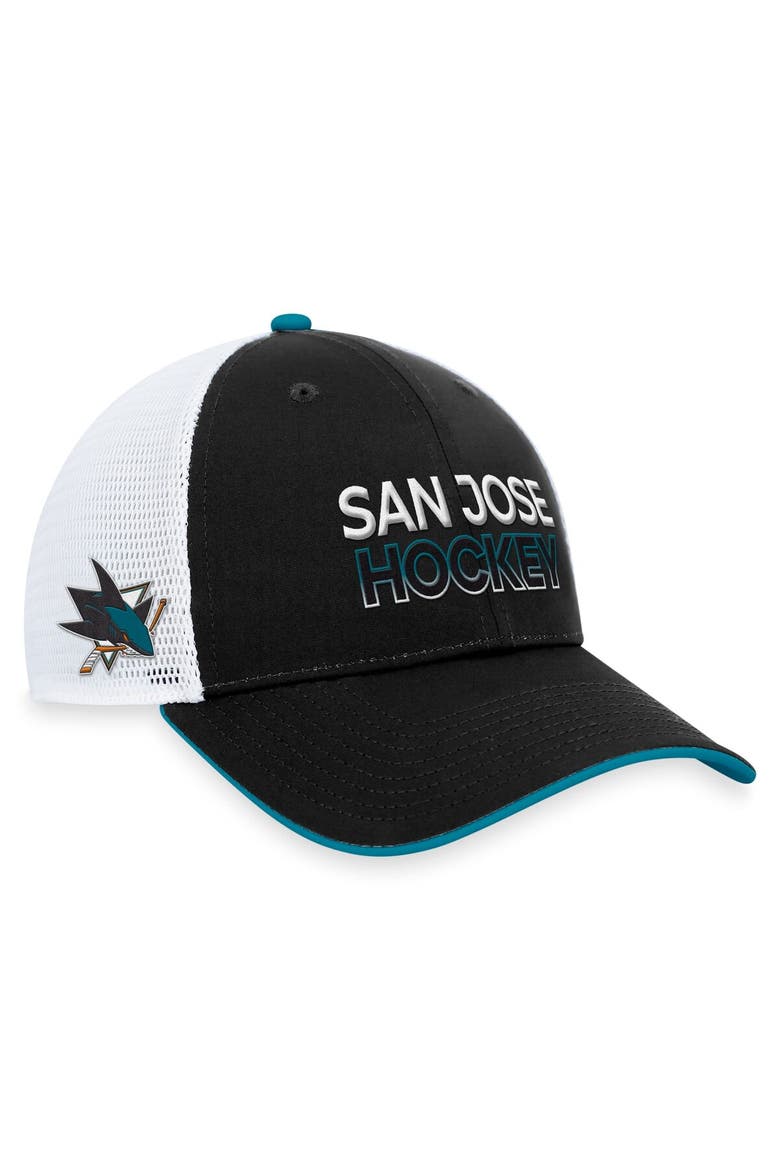 Men's Fanatics Branded  Black San Jose Sharks Authentic Pro Rink Trucker Adjustable Hat, Main, color, Black