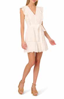 Adrianna Papell Eyelet Ruffle Cotton Mini Sundress