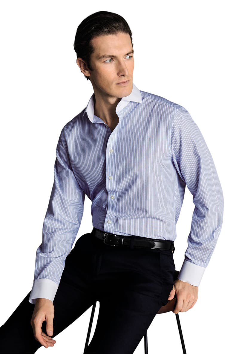Charles Tyrwhitt Winchester Guard Stripe Non-Iron Poplin Slim Fit Shirt Single Cuff, Alternate, color, 