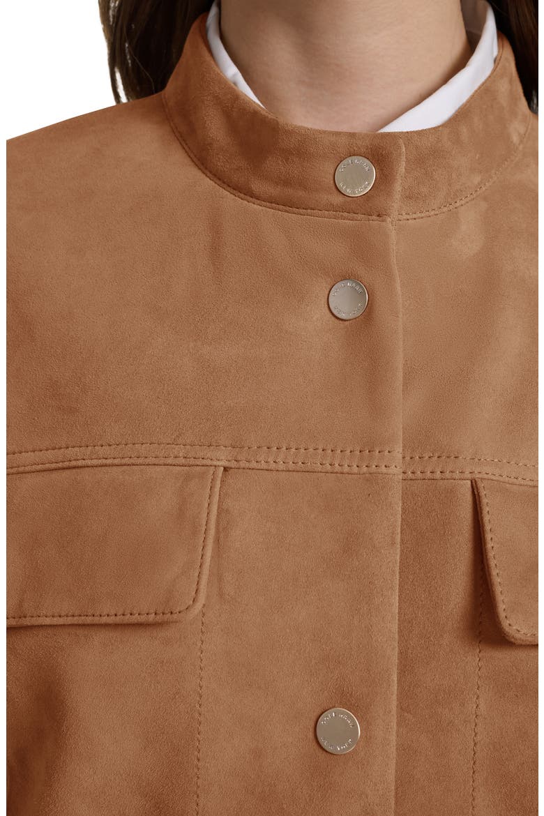 Convertible Collar Leather Jacket, Alternate, color, HAZELNUT
