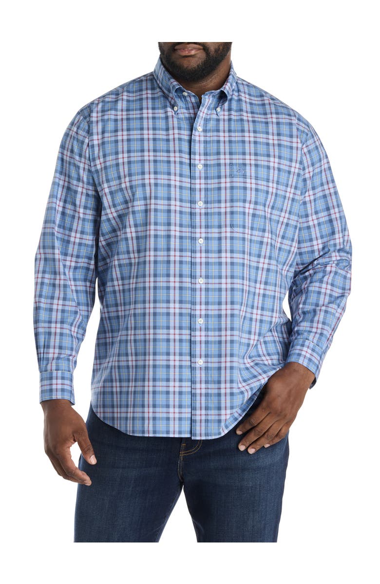 Brooks Brothers Big & Tall Multi Plaid Friday Sport Shirt, Alternate, color, Blue Multi