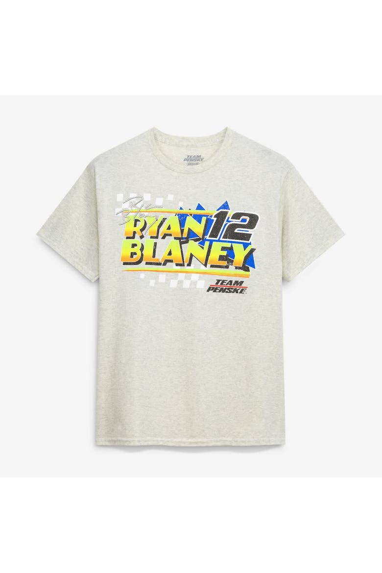 Men's Team Penske  Heather Oatmeal Ryan Blaney #12 Peak T-Shirt, Alternate, color, Oatmeal