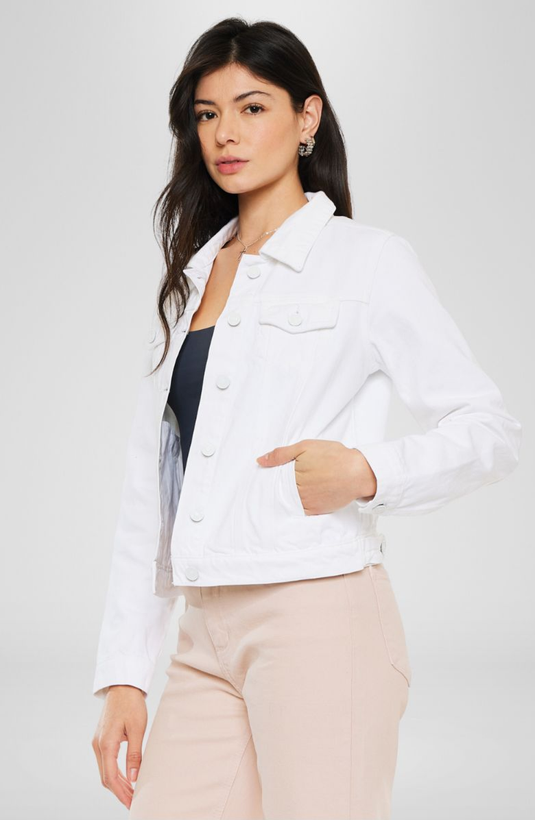 KanCan Delora Denim Jacket, Alternate, color, White