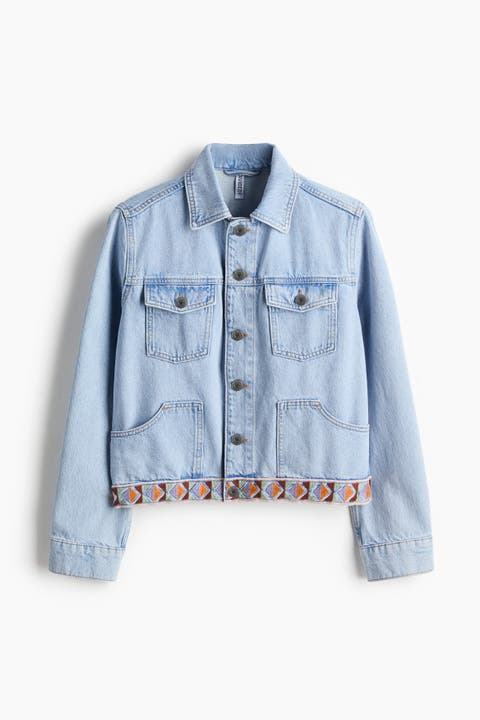 Embroidery-detail Denim Jacket
