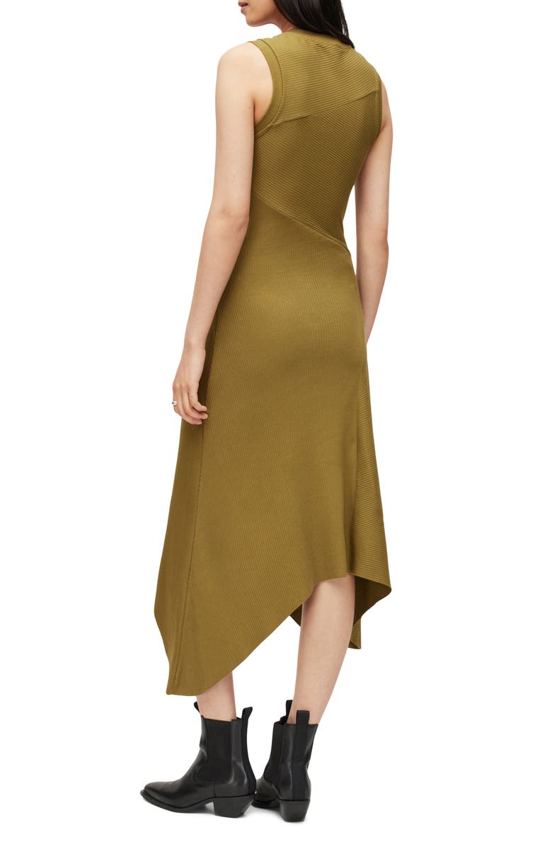 AllSaints Gia Sleeveless Rib Maxi Dress, Alternate, color, Olive Branch Green