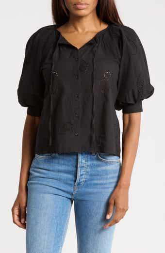 Eyelet Embroidered Cotton Top