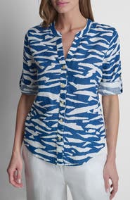 DKNY Print Linen Shirt