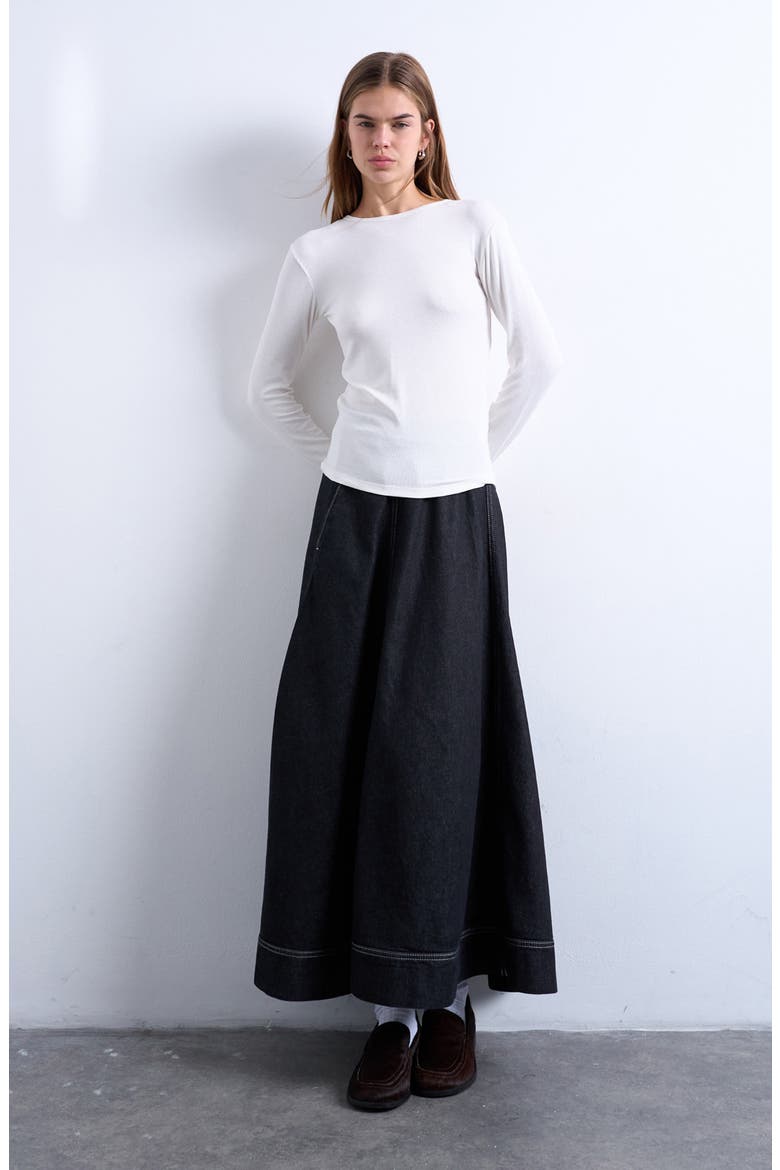 Long Sleeve Rib Top, Alternate, color, CREAM