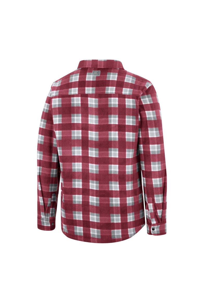Men's Colosseum Crimson/White Alabama Crimson Tide Ellis Plaid Full-Snap Shirt Jacket, Alternate, color, Crimson