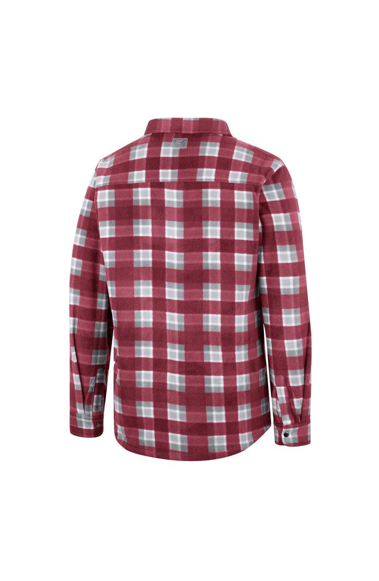 COLOSSEUM Men's Colosseum Crimson/White Alabama Crimson Tide Ellis Plaid Full-Snap Shirt Jacket, Alternate, color, Crimson