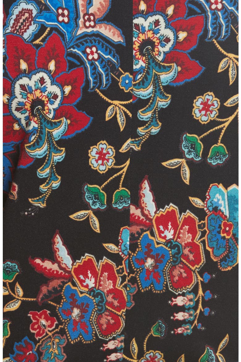 Delaina Floral Crop Top, Alternate, color, GLORIA TAPESTRY-BLACK