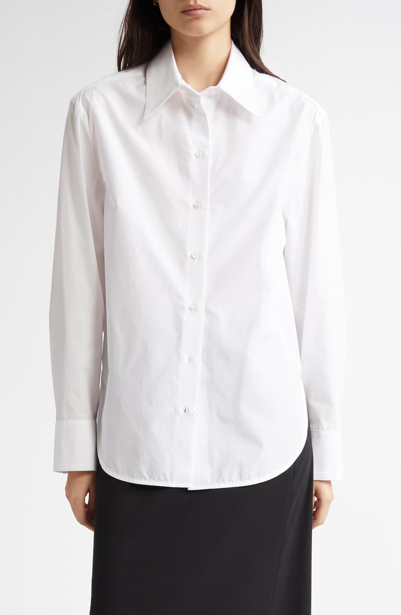 LOULOU DE SAISON Alim Cotton Poplin Button-Up Shirt, Main, color,