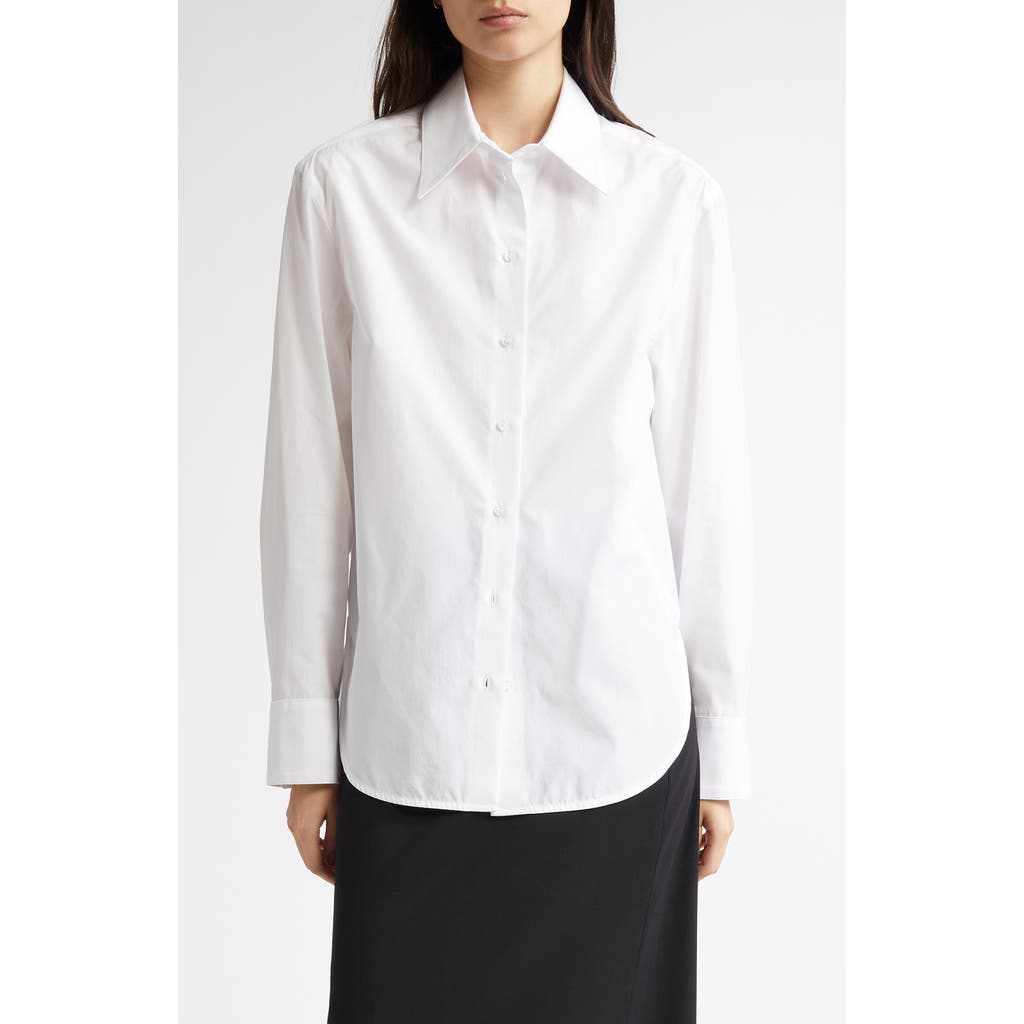 Loulou Studio Alim Cotton Poplin Button-up Shirt In White