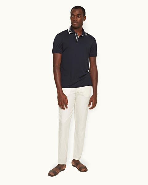 Cornell Linen Tailored Fit Washed Linen Trousers