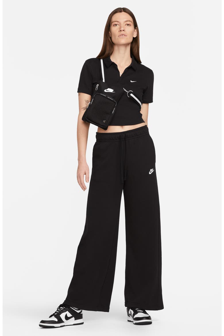 Club Fleece Sweatpants, Alternate, color, BLACK/WHITE