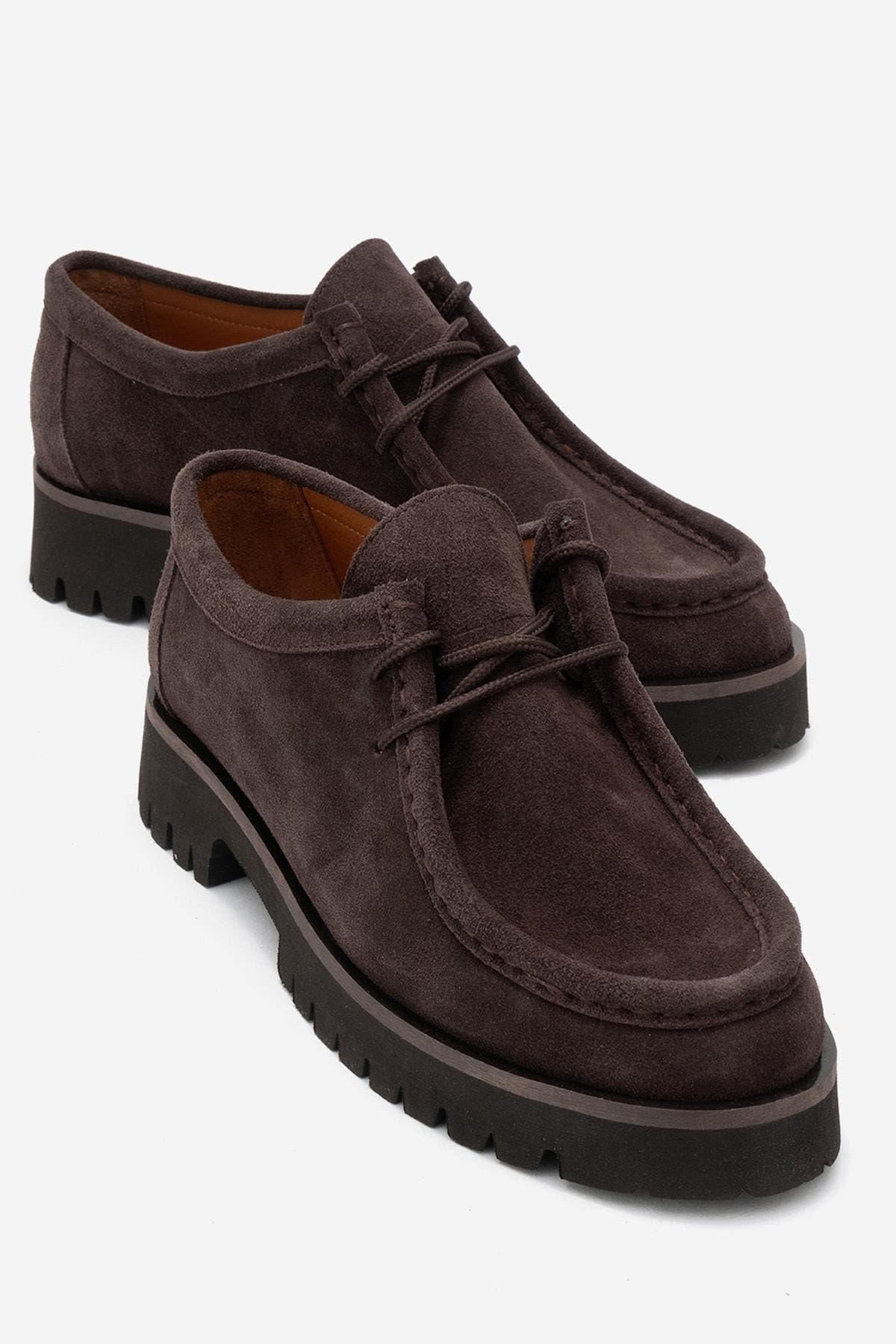Talia Leather Lace Up Loafer, Main, color, Brown Suede