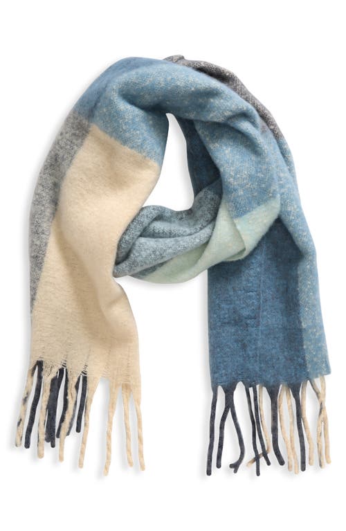 Nordstrom Plaid Brushed Fringed Scarf