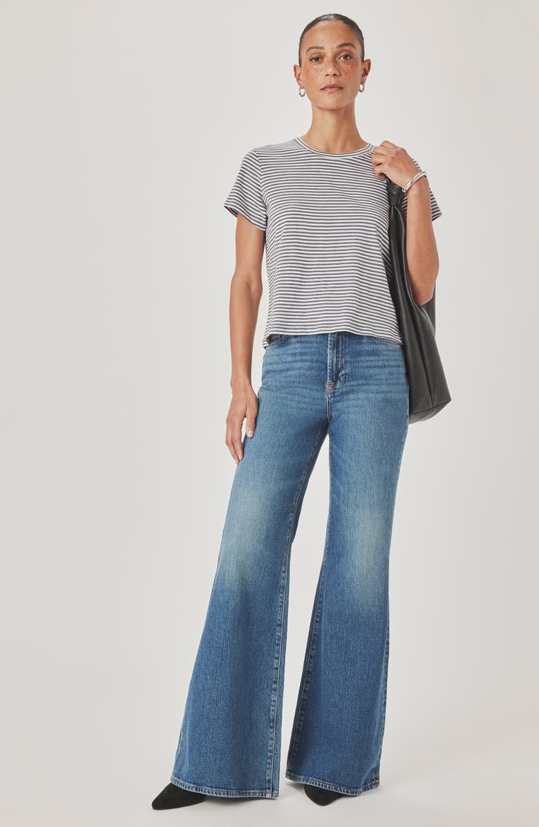 Splendid Louisa Stripe T-Shirt, Alternate, color, Ink/ White