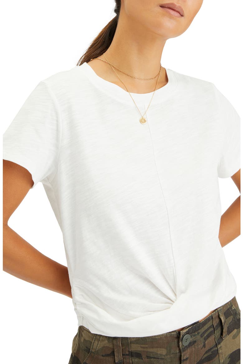High Street Crisscross Front T-Shirt, Alternate, color, WHITE