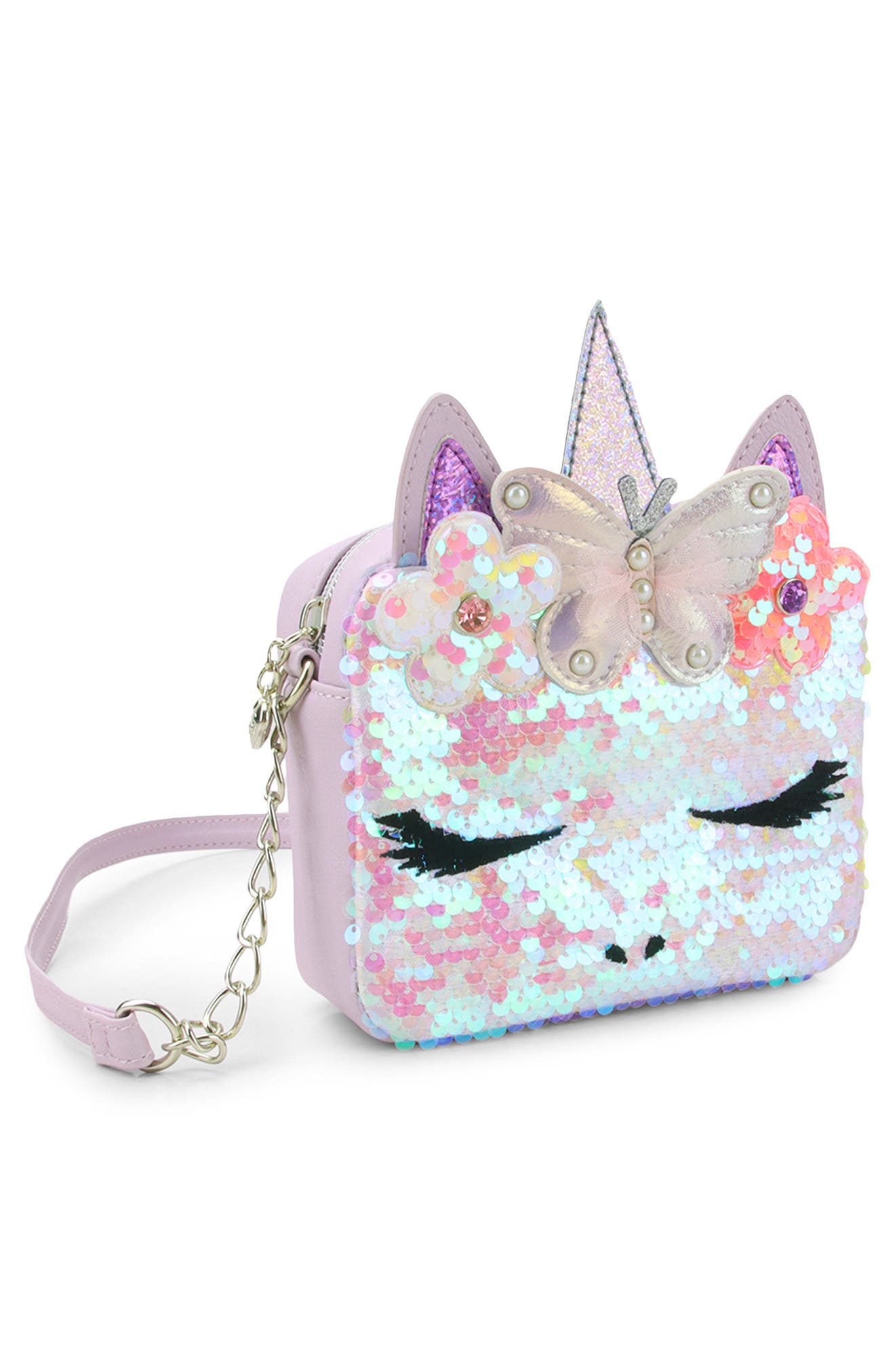 Kids' Gwen Sequin Crossbody Bag, Alternate, color, MISTY
