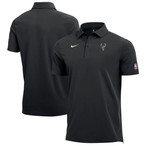 Men's Nike  Black Milwaukee Bucks 2025/26 Authentic Dri-FIT Coaches Polo