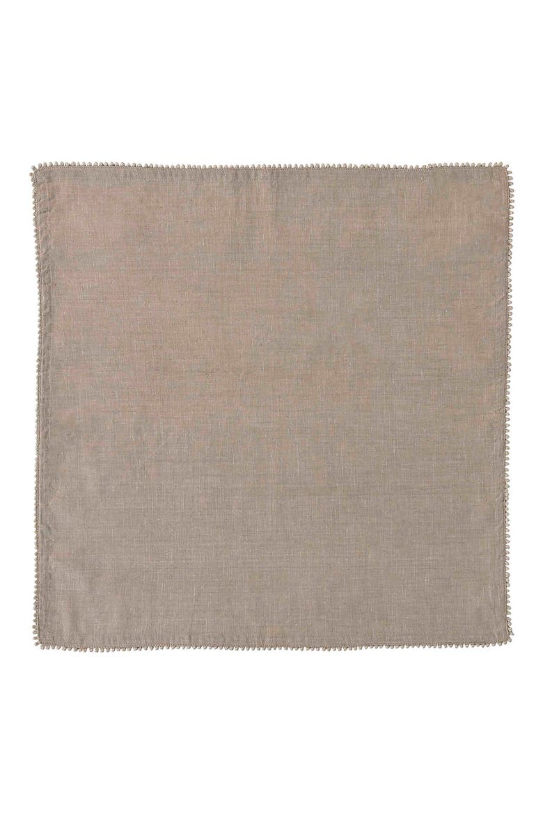 Berry Trim Set of 4 Cotton & Linen Napkins, Alternate, color, FLAX
