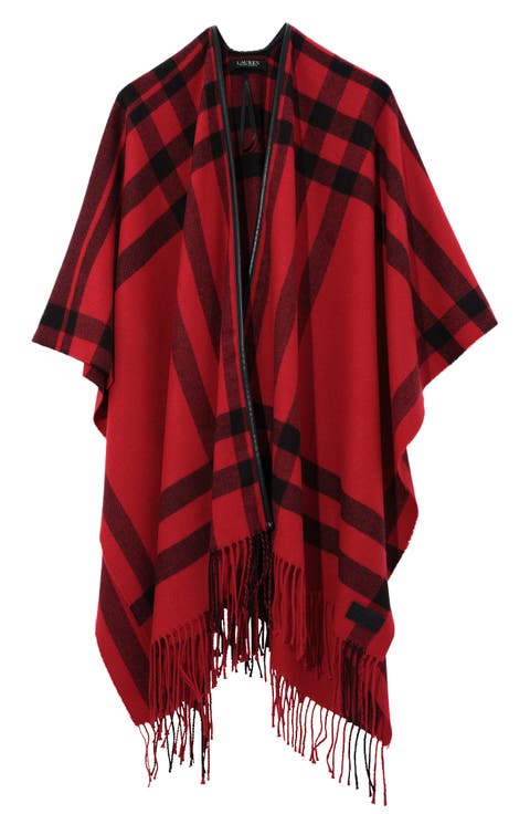 Plaid Ruana with Fringe