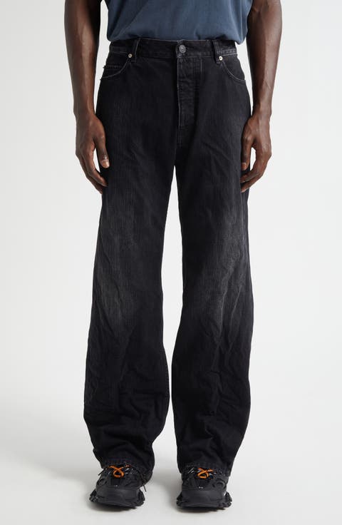 Distressed Relaxed Fit Jeans (Black Fade Out)