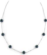 The Pearl Source Japanese Akoya Black Pearl Tincup Necklace