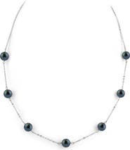 The Pearl Source Japanese Akoya Black Pearl Tincup Necklace