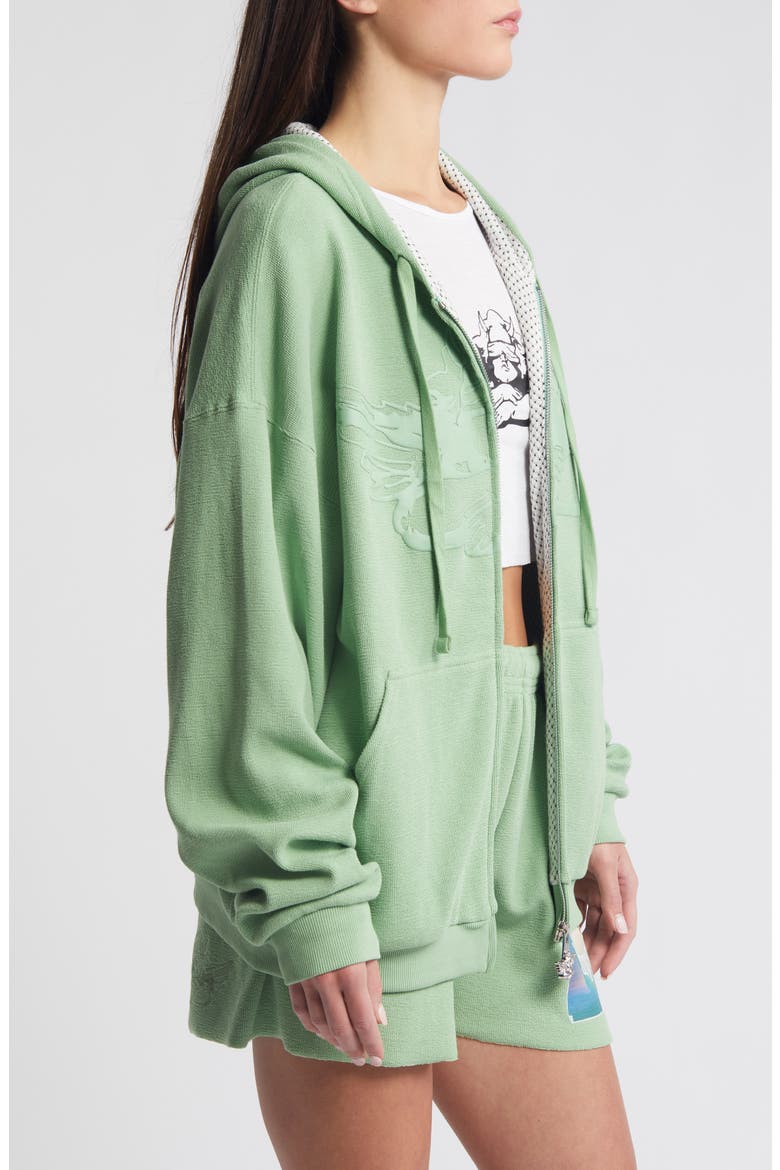 Burst Your Bubble Harley Cotton Zip-Up Graphic Hoodie, Alternate, color, GREEN