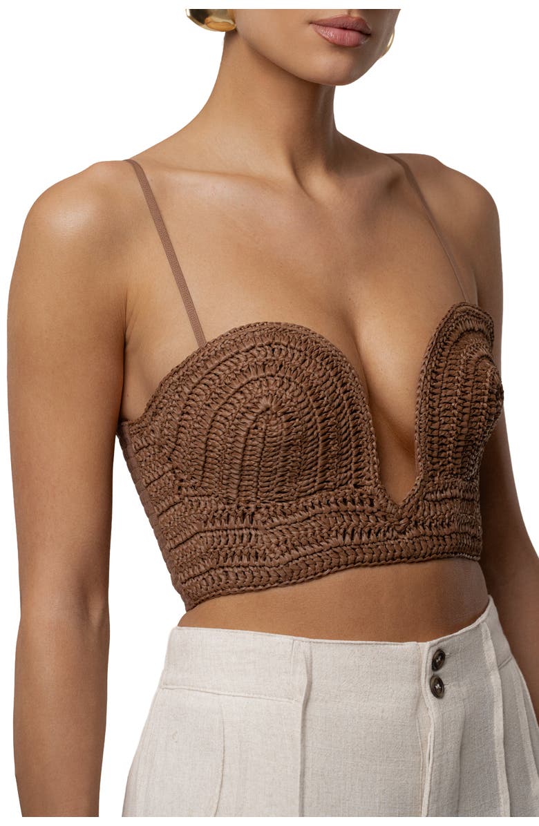 JLUXLABEL Sail Away Texture Bustier, Alternate, color, Brown
